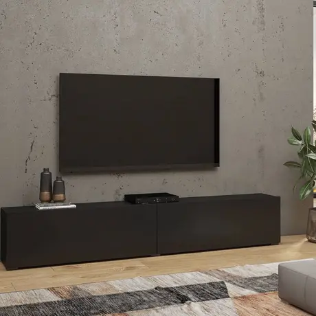 Buy Ava 40 TV Cabinet Black Matt 180cm, Colour: Black Matt, Item Width: 180, 3 from Furnituretta
