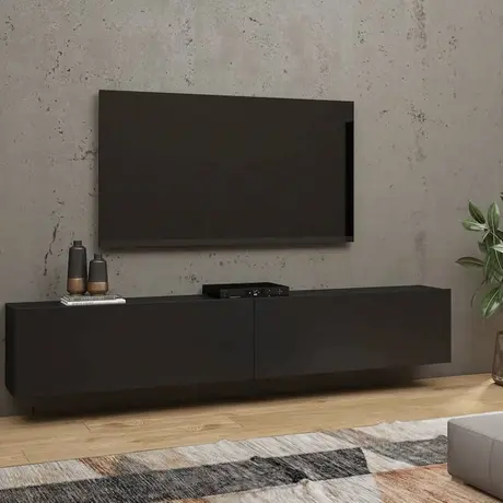 Buy Ava 40 TV Cabinet Black Matt 180cm, Colour: Black Matt, Item Width: 180 from Furnituretta