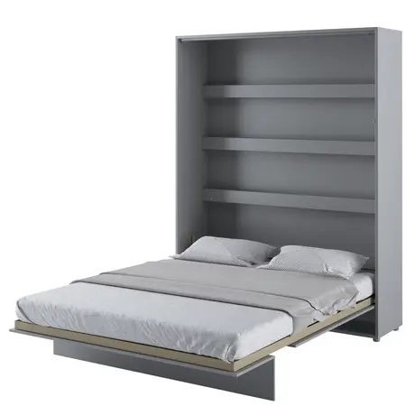 Buy BC-12 Vertical Wall Bed Concept – Grey Matt 160 cm | Space-Saving Queen Bed, Colour: Grey Matt, Size: 160 x 200cm, 8 from Furnituretta