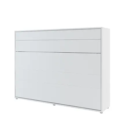 Buy BC-04 Horizontal Wall Bed – White Matt 140cm | Fold-Away Bed with Shelves & Soft-Close System, Colour: White Matt, Size: 140 x 200cm, 5 from Furnituretta