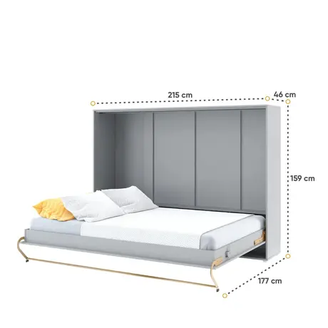 Buy CP-04 Horizontal Wall Bed Concept Grey Matt 140cm, Colour: Grey Matt, Size: 140 x 200cm, 5 from Furnituretta
