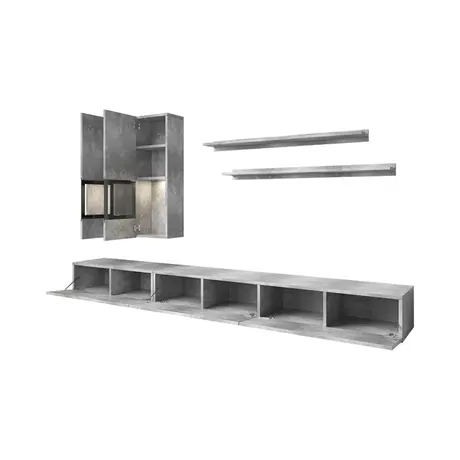 Buy Baros 10 Entertainment TV Unit Concrete Grey, Colour: Concrete Grey, Item Width: 270, 4 from Furnituretta