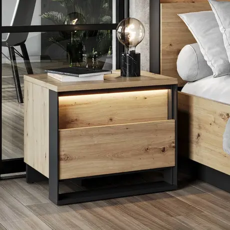 Buy Quant QS-03 Bedside Table with LED Lighting 55cm from Furnituretta