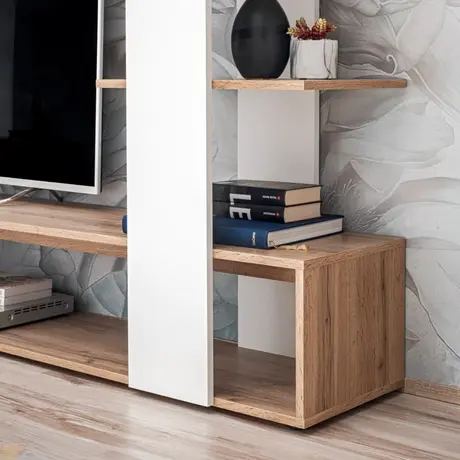 Buy Eco Entertainment TV Unit White, Colour: White, Item Width: 190, 6 from Furnituretta