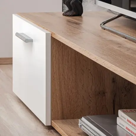 Buy Eco Entertainment TV Unit White, Colour: White, Item Width: 190, 8 from Furnituretta