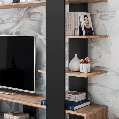 Buy Eco Entertainment TV Unit Black, Colour: Black, Item Width: 190, 9 from Furnituretta