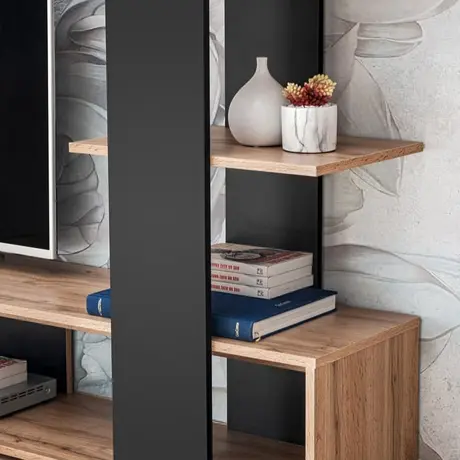 Buy Eco Entertainment TV Unit Black, Colour: Black, Item Width: 190, 8 from Furnituretta