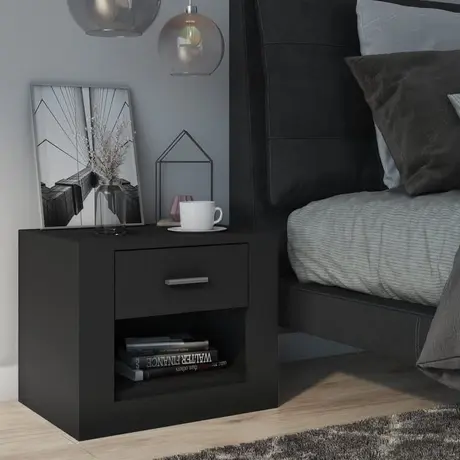 Buy Idea ID-07 Bedside Cabinet Black, Colour: Black, Item Width: 50 from Furnituretta