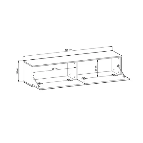 Buy Moro Floating TV Cabinet White 135cm, Colour: White, Item Width: 135, 6 from Furnituretta