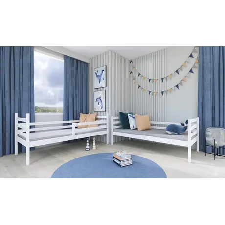 Buy Wooden Bunk Bed Nemo with Storage White Matt, Colour: White Matt, Mattresses: Foam Mattresses, 10 from Furnituretta