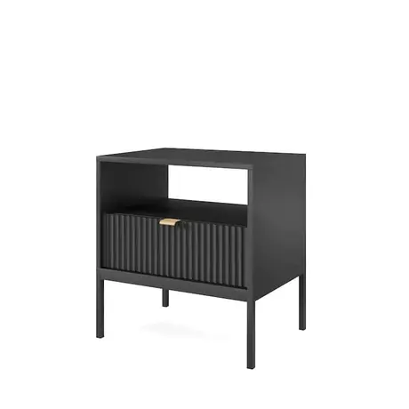 Buy Nova Bedside Cabinet Table Black Matt 54cm, Colour: Black Matt, Item Width: 54, 4 from Furnituretta
