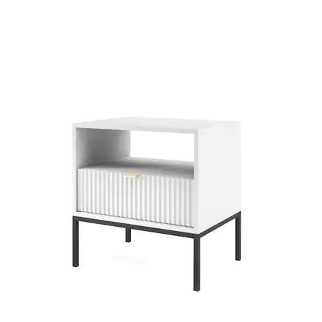 Buy Nova Bedside Cabinet Table White Matt 54cm, Colour: White Matt, Item Width: 54, 6 from Furnituretta