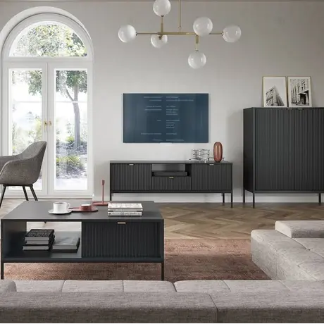 Buy Nova Bedside Cabinet Table Black Matt 54cm, Colour: Black Matt, Item Width: 54, 6 from Furnituretta