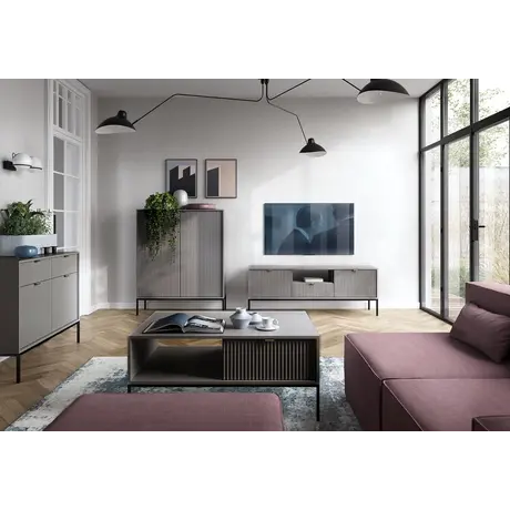 Buy Nova Sideboard – Modern Storage in Grey Matt Finish, Colour: Grey Matt, Item Width: 154, 8 from Furnituretta