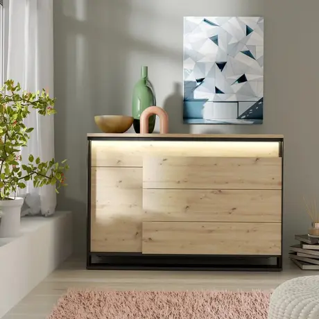 Buy Quant QS-04 Chest of Drawers with LED Lighting 130cm, 4 from Furnituretta