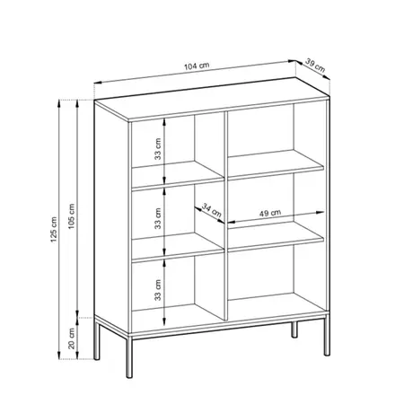 Buy Nova Highboard Cabinet Black Matt 104cm, Colour: Black Matt, Item Width: 104, 6 from Furnituretta