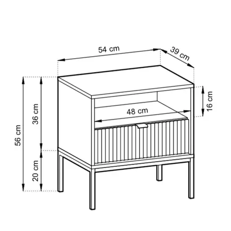 Buy Nova Bedside Cabinet Table White Matt 54cm, Colour: White Matt, Item Width: 54, 5 from Furnituretta