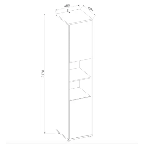 Buy BC-08 Tall Storage Cabinet for Vertical Wall Bed Concept Grey Matt, Colour: Grey Matt, Item Width: 45, 7 from Furnituretta