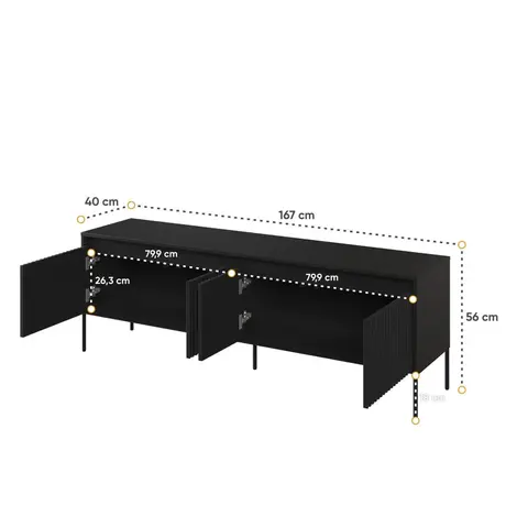 Buy Trend TR-05 TV Cabinet Black Matt 167cm, Colour: Black Matt, Item Width: 167, 7 from Furnituretta