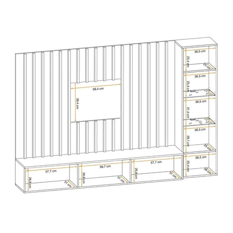 Buy Verti Entertainment Unit – Wall-Mounted TV Storage for Up to 75", 6 from Furnituretta