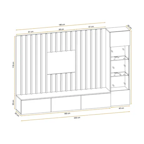 Buy Verti Entertainment Unit – Wall-Mounted TV Storage for Up to 75", 7 from Furnituretta