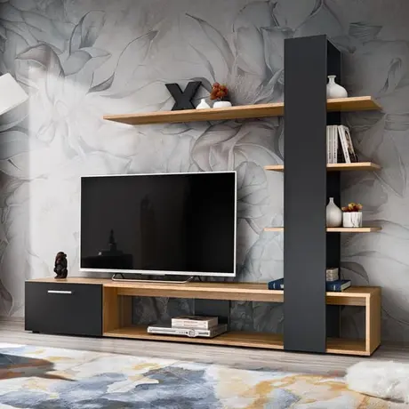 Buy Eco Entertainment TV Unit Black, Colour: Black, Item Width: 190 from Furnituretta
