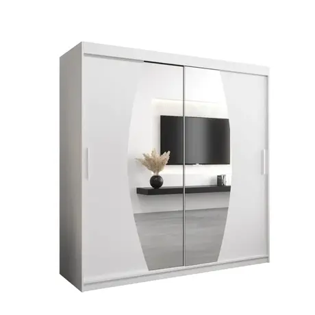 Buy Elypse Sliding Door Wardrobe White 180cm, Colour: White, Item Width: 180, 6 from Furnituretta