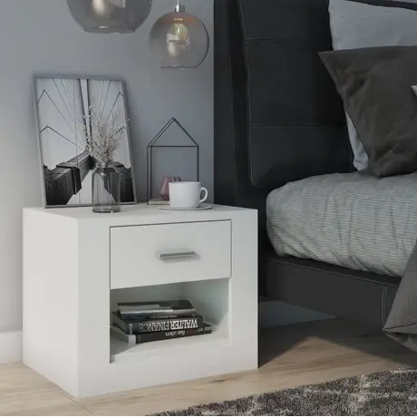 Buy Idea ID-07 Bedside Cabinet White Matt, Colour: White Matt, Item Width: 50 from Furnituretta