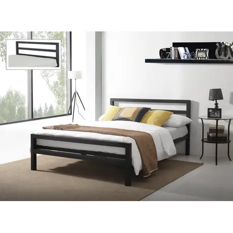 Buy City Block King Size Bed: Sleek & Stylish, Colour: Charcoal Black, Size: 5ft/King , Item Width: 153.5, 5 from Furnituretta