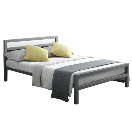 Buy City Block King Size Bed: Sleek & Stylish, Colour: Grey, Size: 5ft/King , Item Width: 153.5 from Furnituretta