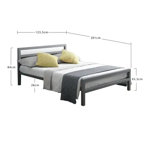 Buy City Block Small Double Bed: Sleek & Stylish, Colour: White, Size: 4ft/Small Double, Item Width: 123.5, 4 from Furnituretta