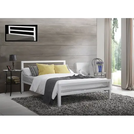 Buy City Block King Size Bed: Sleek & Stylish, Colour: White, Size: 5ft/King , Item Width: 153.5, 5 from Furnituretta