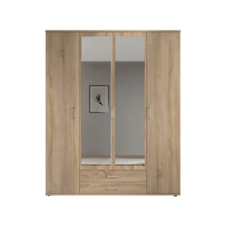 Buy Karl Hinged Door Wardrobe – Oak Sonoma Finish, 160 cm Wide, Colour: Oak Sonoma, Item Width: 160, 7 from Furnituretta