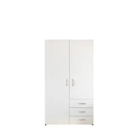Buy Harry 2 Door Wardrobe – Compact Storage in White (100 cm), 3 from Furnituretta