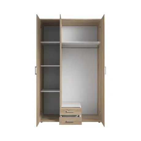 Buy Karl Hinged Door Wardrobe – Oak Sonoma Finish, 120 cm Wide, Colour: Oak Sonoma, Item Width: 120, 9 from Furnituretta