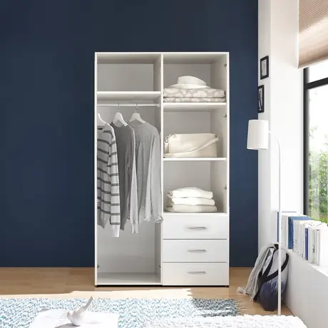 Buy Harry 2 Door Wardrobe – Compact Storage in White (100 cm), 2 from Furnituretta