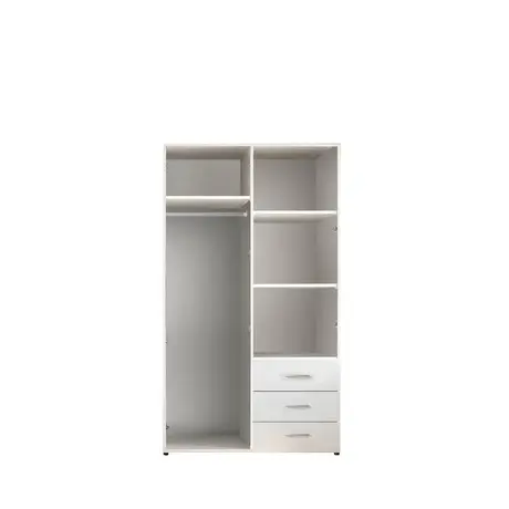 Buy Harry 2 Door Wardrobe – Compact Storage in White (100 cm), 4 from Furnituretta