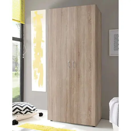 Buy Base 2 Door Hinged Wardrobe – Oak Sonoma Finish (80 cm), Colour: Oak Sonoma, Item Width: 80, 6 from Furnituretta