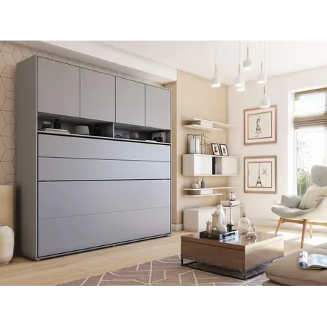 Buy BC-10 Over Bed Unit for Horizontal Wall Bed Concept White Matt 120cm, Colour: White Matt, Item Width: 211, 7 from Furnituretta