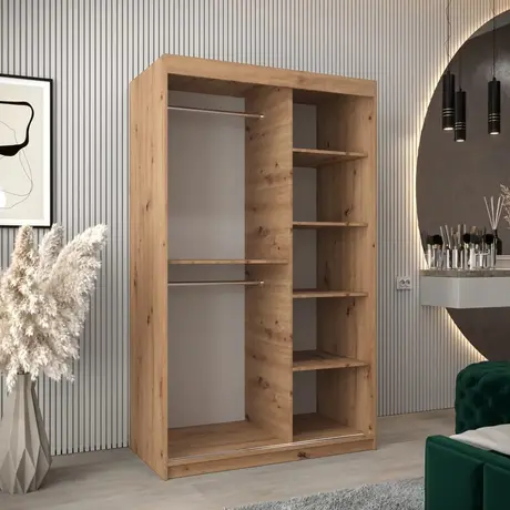 Buy Tokyo III Sliding Door Wardrobe Oak Artisan 120cm, Colour: Oak Artisan, Item Width: 120, 5 from Furnituretta