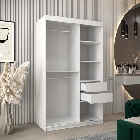 Buy Tokyo III Sliding Door Wardrobe White 120cm, Colour: White, Item Width: 120, 7 from Furnituretta