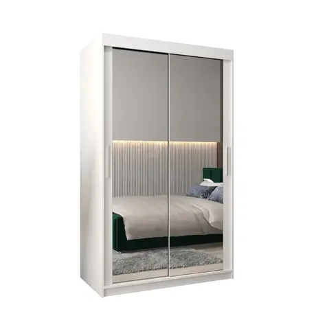 Buy Tokyo III Sliding Door Wardrobe White 120cm, Colour: White, Item Width: 120, 6 from Furnituretta