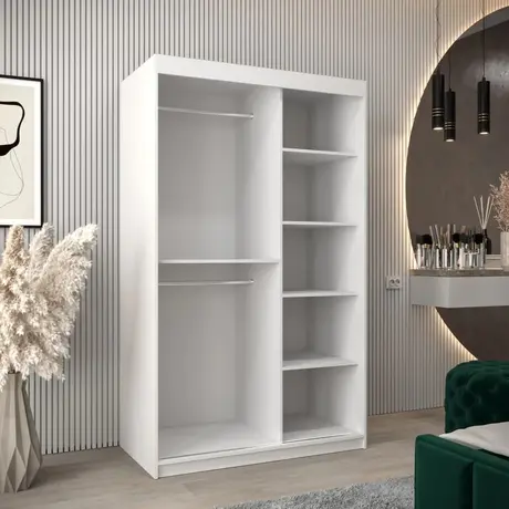 Buy Verona 02 Sliding Door Wardrobe White 120cm, Colour: White, Item Width: 120, 6 from Furnituretta