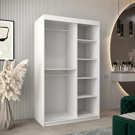 Buy Tokyo III Sliding Door Wardrobe White 120cm, Colour: White, Item Width: 120, 5 from Furnituretta