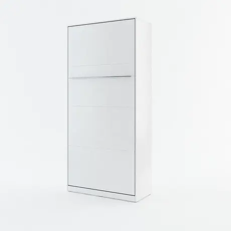 Buy CP-03 Vertical Wall Bed Concept 90cm with Storage Cabinet White Matt, Colour: White Matt, Size: 90 x 200cm, Item Width: 194, 6 from Furnituretta