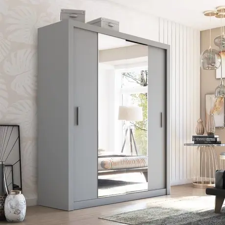 Buy Idea ID-03 Sliding Door Wardrobe Grey Matt 180cm, Colour: Grey Matt, Item Width: 180, 3 from Furnituretta