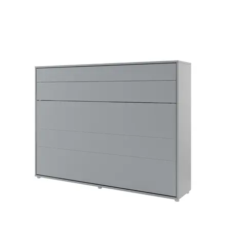 Buy BC-04 Horizontal Wall Bed – Grey Matt 140cm | Fold-Away Bed with Shelves & Soft-Close System, Colour: Grey Matt, Size: 140 x 200cm, 5 from Furnituretta