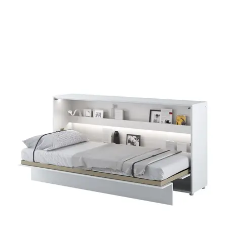 Buy BC-06 Horizontal Wall Bed Concept White Gloss 90cm, Colour: White Gloss, Size: 90 x 200cm from Furnituretta