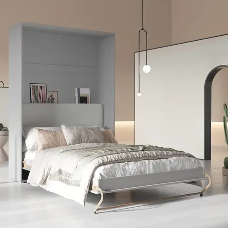 Buy CP-12 Optional Headboard For CP-01 Vertical Wall Bed Concept 140cm, Colour: Beige, Murphy Bed Colour: White, 6 from Furnituretta