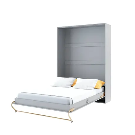 Buy CP-01 Vertical Wall Bed Concept 140cm with Storage Cabinets Grey Matt, Colour: Grey Matt, Size: 140 x 200cm, Item Width: 245, 9 from Furnituretta